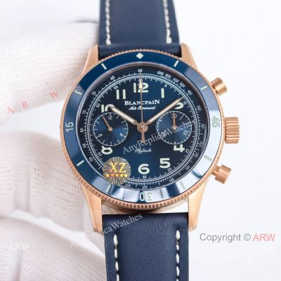 Super Clone Blancpain Air Command Flyback Titanium 7750 Watch Rose Gold